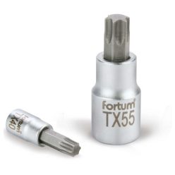   bitdugófej, torx, 1/2", 61CrV5/S2, mattkróm; TX55, 55mm FORTUM