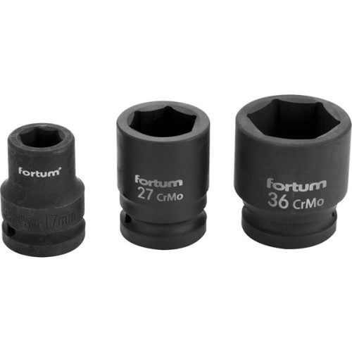 gépi (impakt) dugófej 3/4", 30mm, L 54 mm, feketített, FORTUM