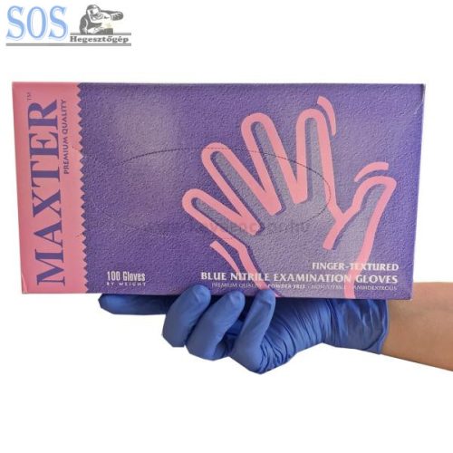 Maxter Nitrile egyszerhasználatos púdermentes nitril kesztyű 100db/doboz MX93777