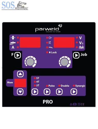 Parweld 300A-es impulzus/duplaimp kompakt MIG/MAG hegesztőgép PRO panel