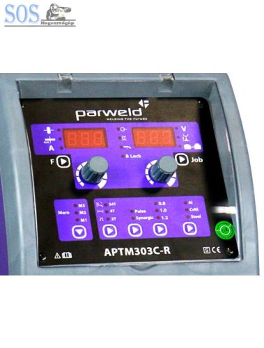 Parweld 300A-es imp/duplaimp kompakt MIG/MAG gázhűtéses hegesztőgép RAPID panel