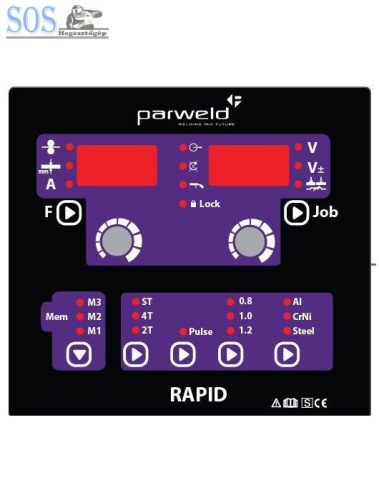 Parweld 400A-os imp/duplaimp különtolós MIG/MAG vízhűtéses hegesztőgép RAPID panel