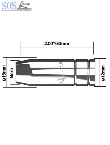 Kúpalakú gázterelő O 12 mm 180A (P200) (5db/cs)