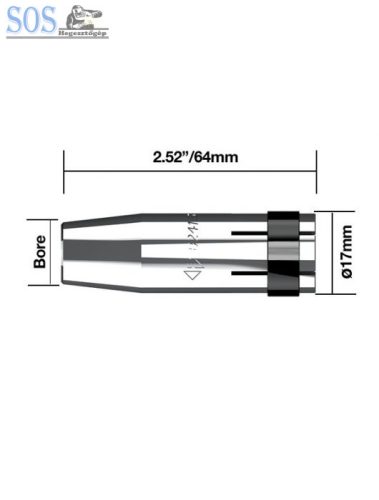 Egyenes gázterelő O 17 mm 250A (5db/cs)