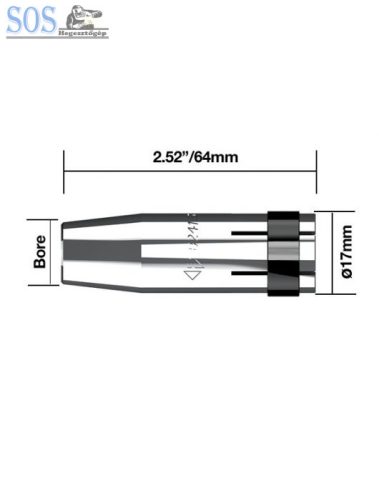 Szűkülő-kúpalakú gázterelő O 10 mm 250A (5db/cs)