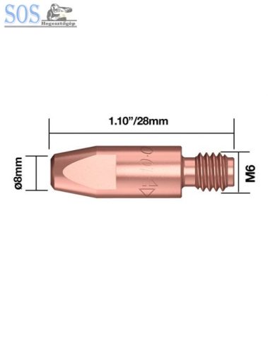 Áramátadó 0,8mm M6X28mm CR keménykróm (25db/cs)