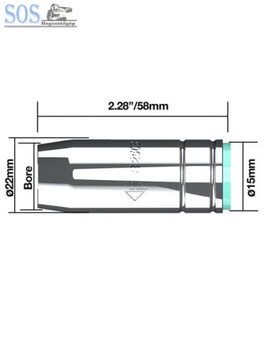 Kúpalakú gázterelő O 15 mm 230A (10db/cs)