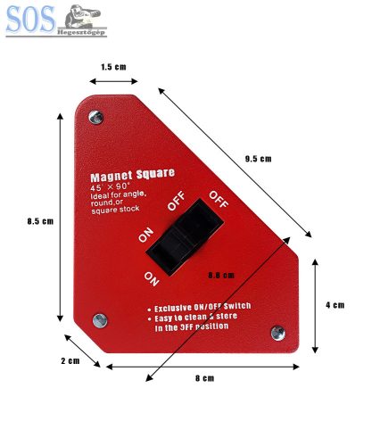 Mágneses szögbeállító on/off kapcsolóval 15kg / 45°-90°-135°