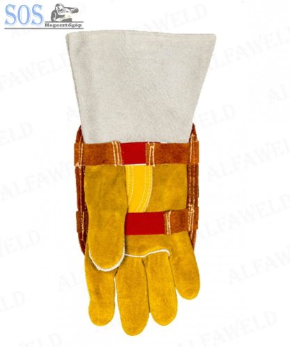 Üvegszálas kézvédő bőr háttal WELDAS 44-3008LB