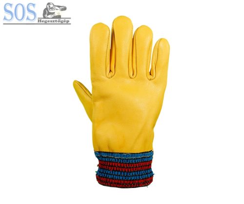 Kecskebőr kesztyű hideg-fagyos körülményekhez sárga 10-es