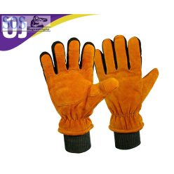   Panther Thermo, vágásálló hasított bőr kesztyű fekete/narancs 10-es