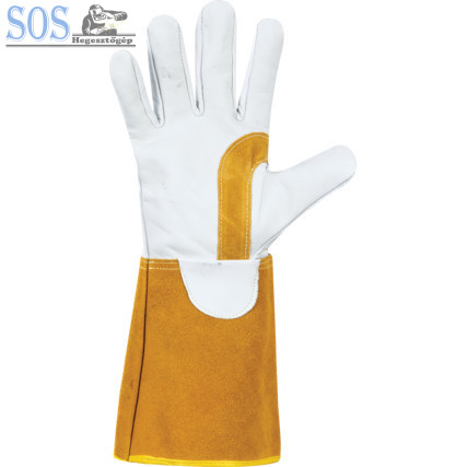 Panther prémium AWI kesztyű, erősített, impregnált kecske és borjúbőr, sárga/fehér (10 db/cs)