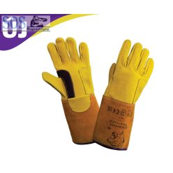   Panther prémium AWI kesztyű, erősített, szarvas-marhabőr, arany/narancs/fekete 7-es (10 db/cs)