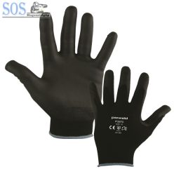   Szerelőkesztyű tenyér részen mártott P.U. fekete, rugalmas szövet kézháttal, 10-es